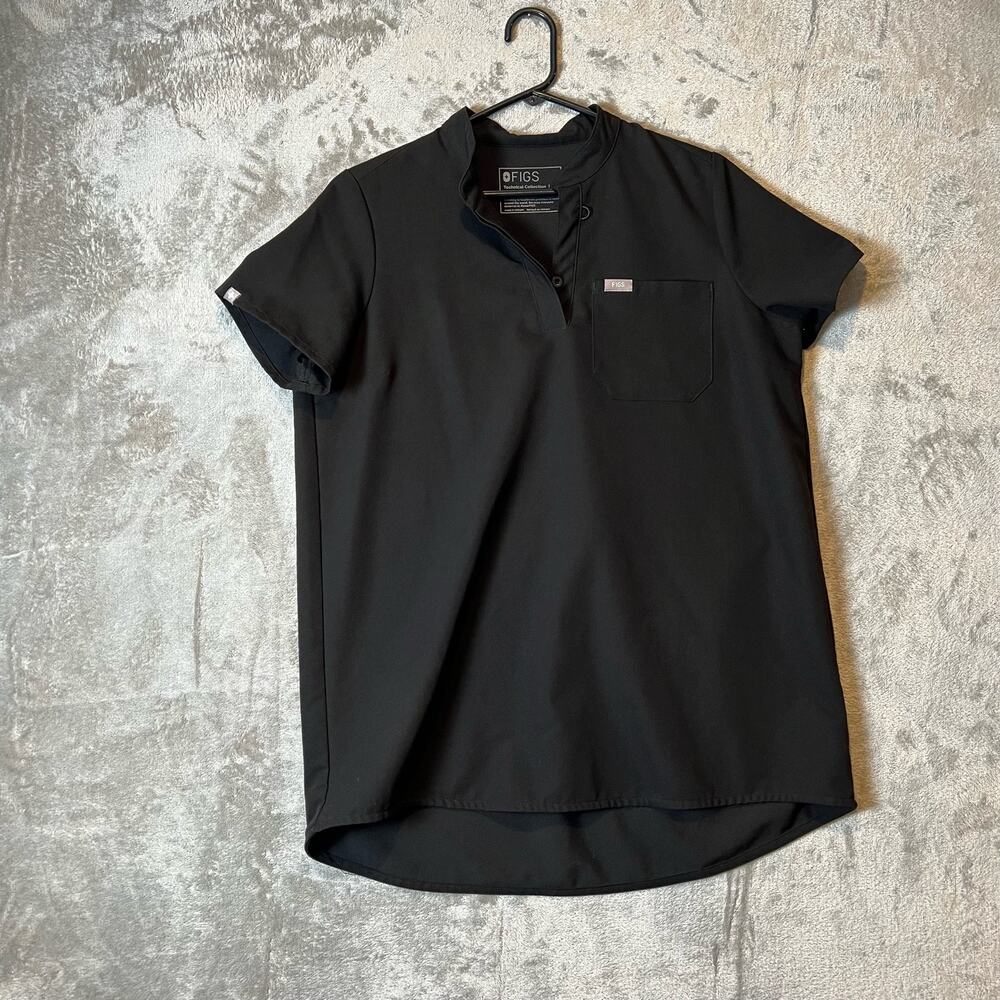 FIGS Kitale Black Maternity Scrub Top W21SW1012 Women's Size Small